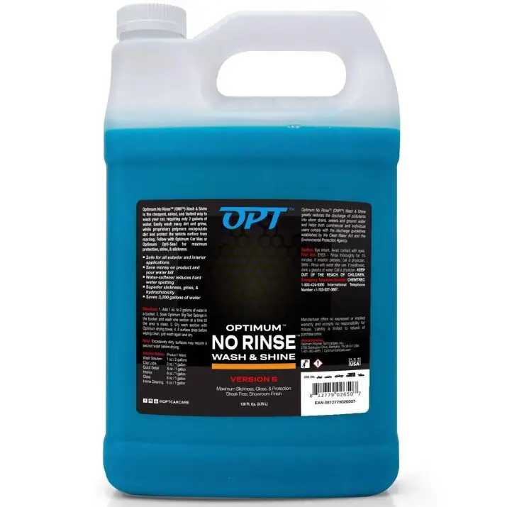 Wybór klientów Optimum No Rinse Wash & Shine REVISION 6 3,76L – Profesjonalne mycie bez użycia wody do płukania