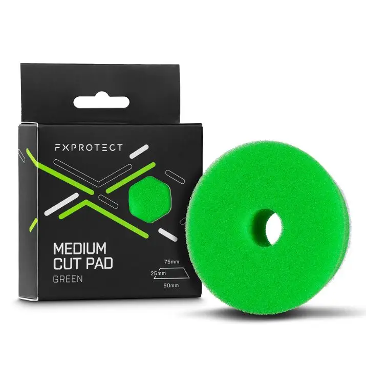 FX PROTECT Medium Cut Pad 75/90mm – średnio ścierna gąbka polerska, otwartokomórkowa Nowy