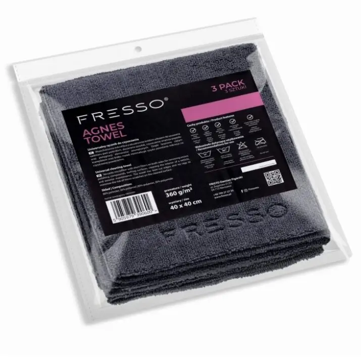 Rabat Fresso AGNES Towel 40x40cm 3 PACK – laserowo cięta mikrofibra z zawiniętym włosiem