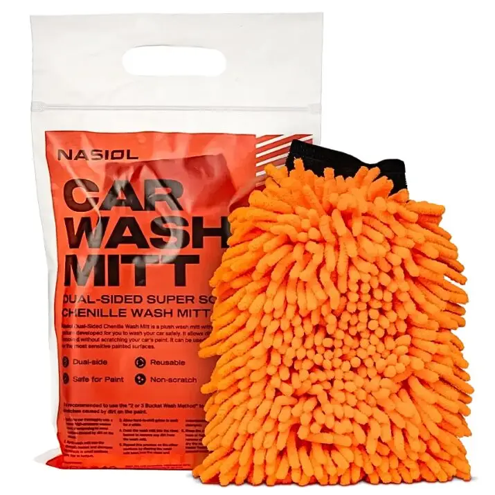 NASIOL Car Wash Mitt – dwustronna rękawica z mikrofibry chenille do mycia samochodu Dodaj do koszyka