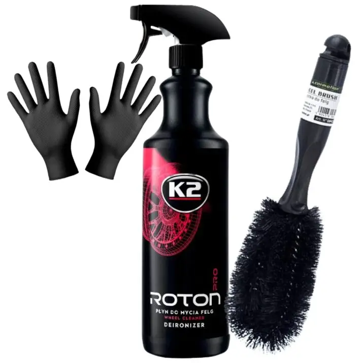 Ograniczona ilość K2 Roton PRO 1L – deironizer do felg i lakieru, skuteczny płyn do felg + szczotka i rękawiczki