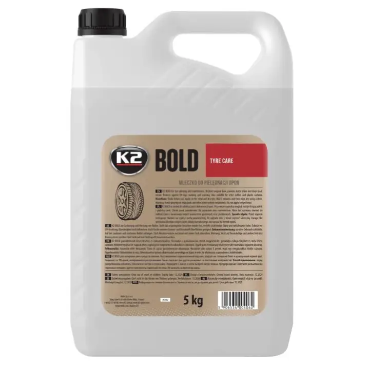Kup online K2 BOLD 5L – dressing do opon w płynie, szybki w użyciu nabłyszczacz do gumy