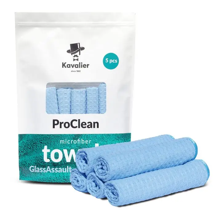 Do wyczerpania zapasów Kavalier GlassAssault Perfect Glass Polisher 390gsm 41x41cm 5 PACK mikrofibry do szyb