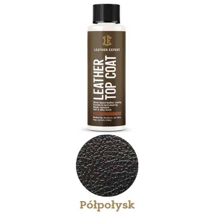 Wyjątkowa oferta LEATHER EXPERT Top Coat 50ml SEMI GLOSS – pół połysk lakier zabezpieczający farbę, utrwalacz