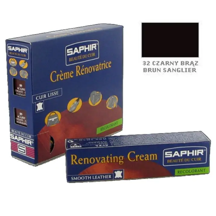 SAPHIR BDC Renovating Creme 25ml #32 BRUN SANGLIER / CZARNY BRĄZ – krem do renowacji skóry Łatwy zwrot