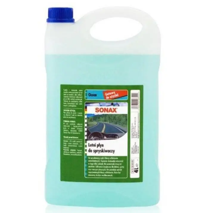Ostatnie sztuki SONAX Płyn do spryskiwaczy letni 4L OCEAN FRESH – przyjemny zapach i wysoka skuteczność usuwania zabrudzeń