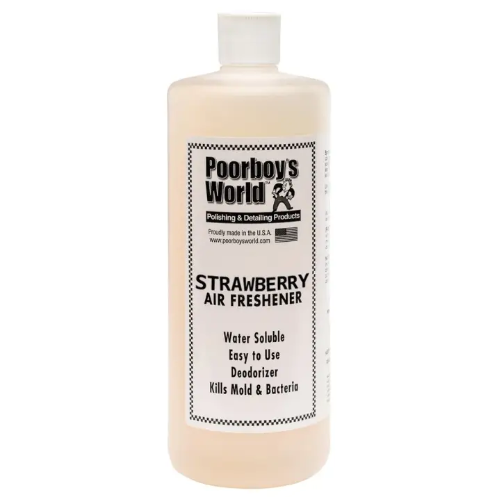 Poorboy’s World Air Freshener Strawberry 946ml – odświeżacz zapachowy do samochodu o aromacie truskawki Bezpieczne zakupy