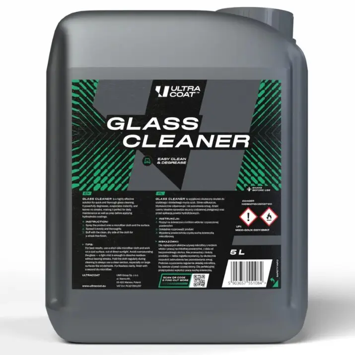 Oferta Ultracoat GLASS CLEANER 5L – profesjonalny płyn do mycia szyb | nowe opakowanie | bez smug i osadów