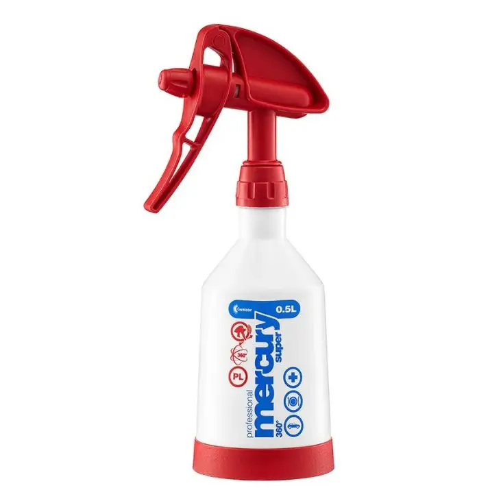 Kwazar MERCURY SUPER 360 PRO+ 0,5L czerwony – profesjonalny spryskiwacz z podwójnym dozowaniem Obniżka ceny