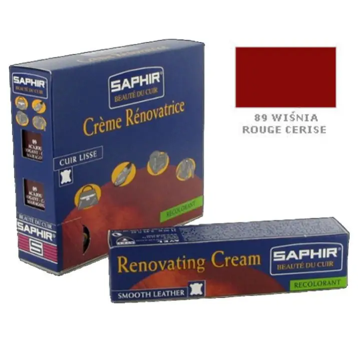 Popularny SAPHIR BDC Renovating Creme 25ml #89 CHERRY / WIŚNIA – krem do renowacji skóry