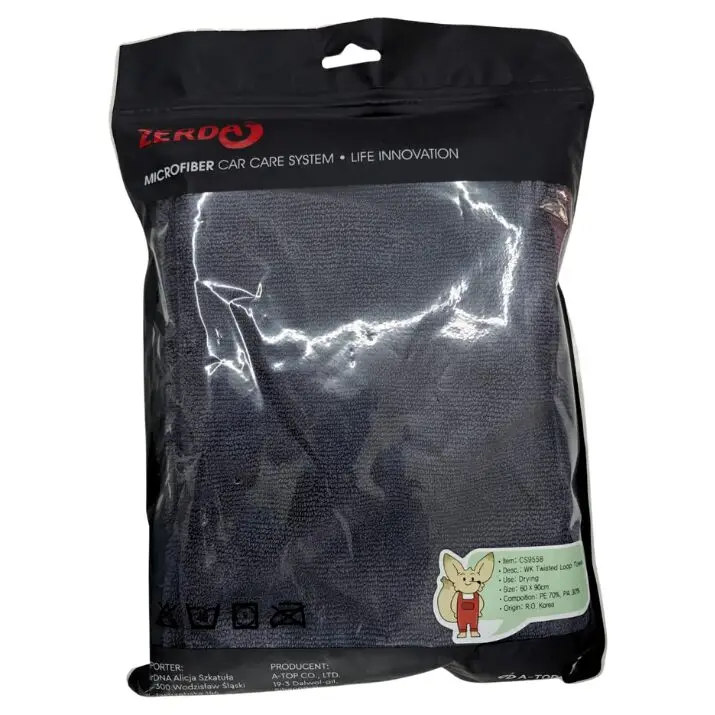 Tylko dziś ZERDA Twisted Loop 60×90 600gsm dark grey – chłonny ręcznik do osuszania samochodu