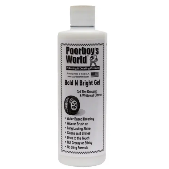 Poorboy`s World Bold N Bright GEL 473ml – nietłusty, wodny dressing do opon Wysoka jakość