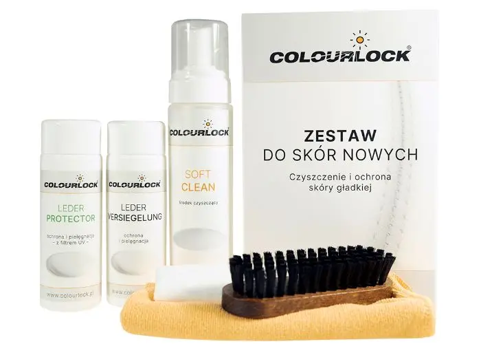 Sprawdź teraz Colourlock zestaw SOFT + Leder Protector 150ml – Zestaw do czyszczenia skóry z mleczkiem pielęgnującym