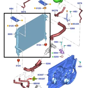 Dostępne od ręki Chłodnica wody Ford Mustang 2015-2023 / 3.7 V6 / 5.0 V8