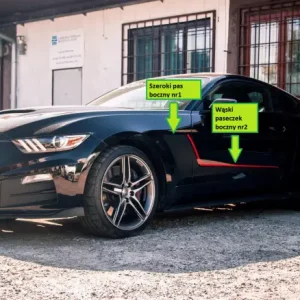 Łatwy zwrot Naklejki boczne na karoserię Ford Mustang 2015 - 2017 ( różne kolory )
