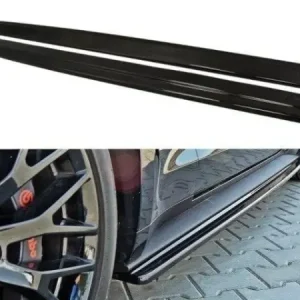 Łatwy zwrot Dokładki progów Ford Mustang 2015-2023 ( Glossy Black / Czarny Połysk ) MAXTON