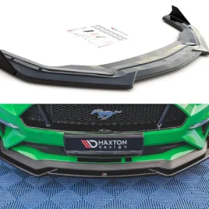 Front splitter / Przednia dokładka + FLAPS V.1 Ford Mustang 2018 - 2023 Tekstura / FO-MU-6F-GT-FD1T+FSF Promocja
