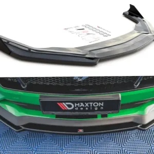 Nowość Front splitter / Przednia dokładka +FLAPS V.2 Ford Mustang 2018 - 2023 Glossy Black / Czarny Połysk / FO-MU-6F-GT-FD2G+FSF