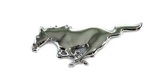 Emblemat koń Ford Mustang- Srebrny 15cm x 6cm Szybka wysyłka
