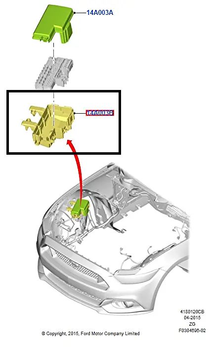 Zamów teraz Pokrywa dolna płyta obudowa skrzynki bezpieczników Ford Mustang 2018 - 2023 / 2438430 / JU5T-14A003-AC