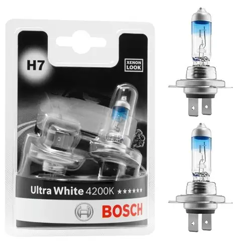Żarówka H7 Bosch Ultra White 12V 55W PX26D Biała 4200K - Zestaw 2 sztuki Łatwy zwrot