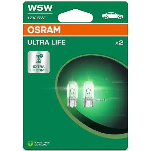 OSRAM W5W ULTRA LIFE Żarówki Samochodowe z Wydłużoną Żywotnością - 2 stuku Premium