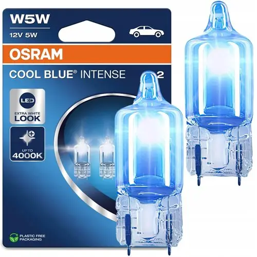 Hit sprzedaży Żarówki W5W OSRAM Cool Blue Intense 12V 5W T10 5W5 - White Look Xenon 4000K