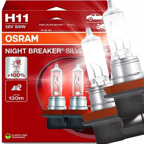 Mocne Żarówki H11 Osram Night Breaker Silver +130m +100% Więcej światła Nowy