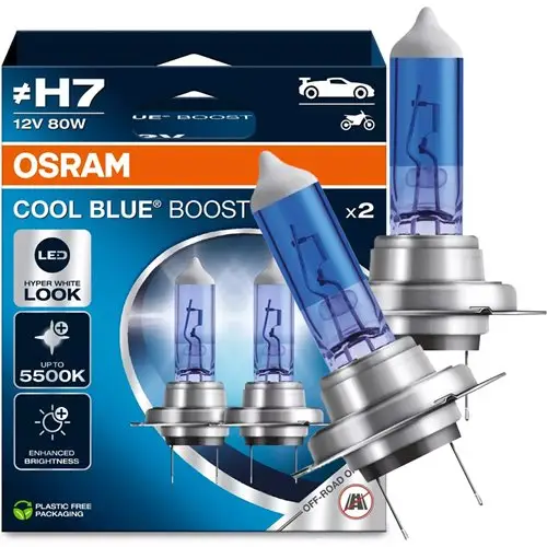 Białe żarówki H7 Osram Cool Blue Boost 62210CBB 12V 80W (2 sztuki) Bezpieczna płatność
