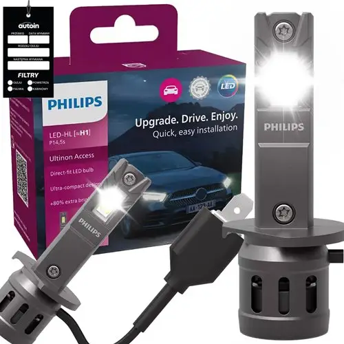 Mocne żarówki led h1 philips ultinon access łatwy montaż białe 6000k Tylko do końca tygodnia
