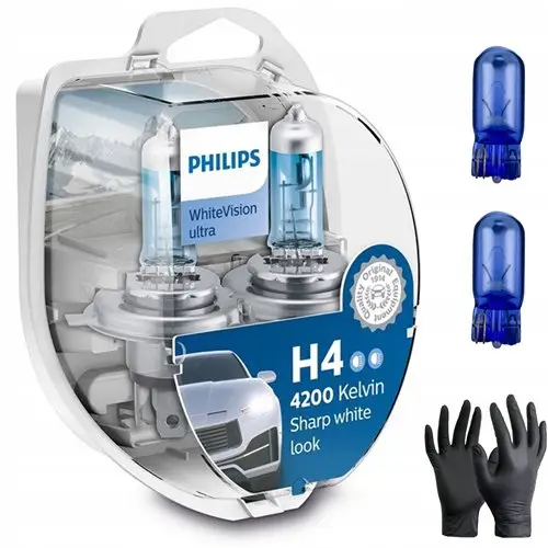 Nie przegap Żarówki philips h4 white vision ultra 4200k gratis