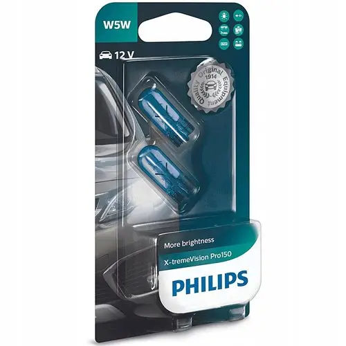 Żarówki philips w5w x-treme vision pro150 zestaw 2 sztuki Super okazja