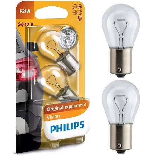 Popularny 2x żarówki philips p21w ba15s 12v vision +30%