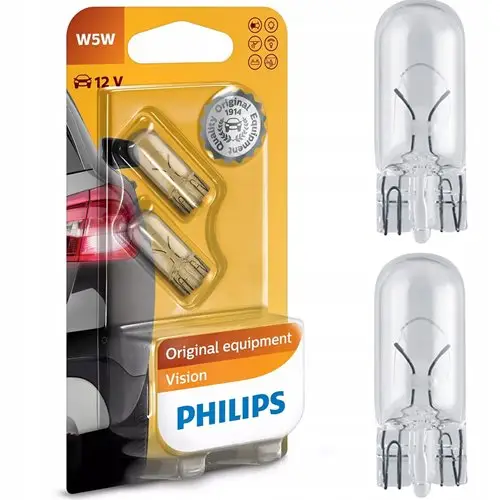 Premium 2x żarówki philips w5w 12v 5w 1296b2 vision +30%