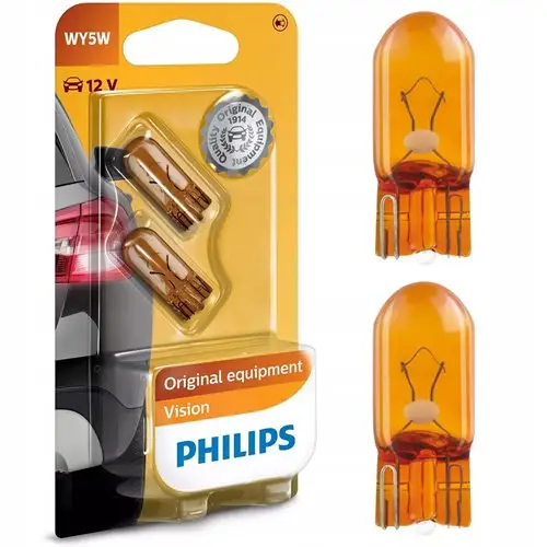 Hit cenowy 2x żarówki philips wy5w w2,1x9,5d 12v vision +30%