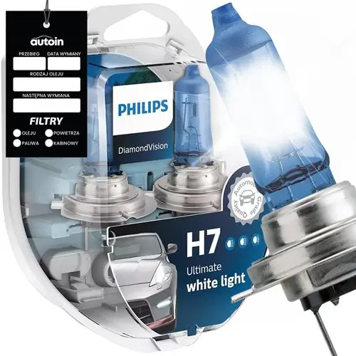 Żarówki Philips Diamond Vision H7 5000K zestaw 2 sztuki Nowość