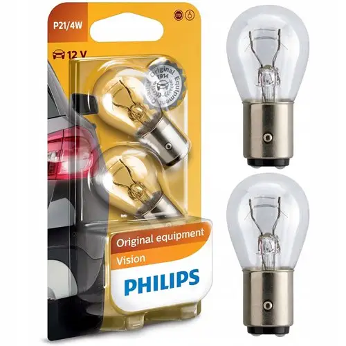 Oferta limitowana 2x żarówki philips p21/4w baz15d 12v vision +30%