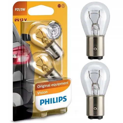 Obniżka ceny 2x żarówki philips p21/5w bay15d 12v vision +30%