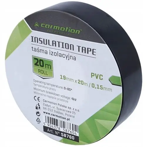 Najlepsza cena Taśma izolacyjna pvc 0,15mm x 19mm x20m czarna ams