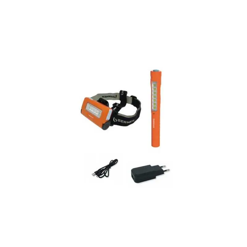 Zamów dziś BERNER Lampka latarka czołowa + pen light + ładowarka