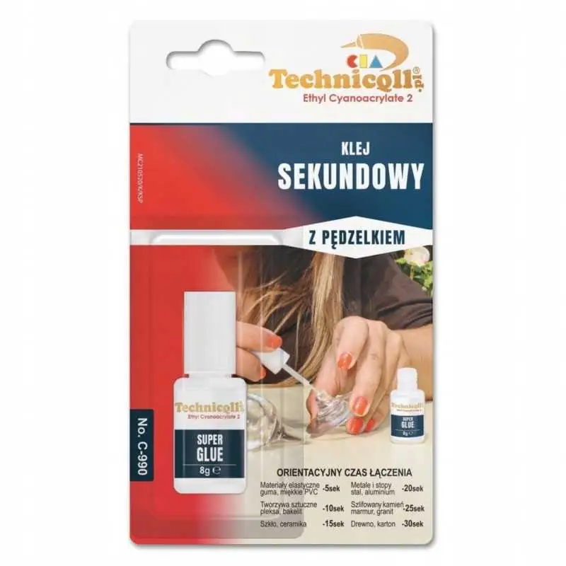TECHNICQLL klej sekundowy z pędzelkiem C-990 8g Tani