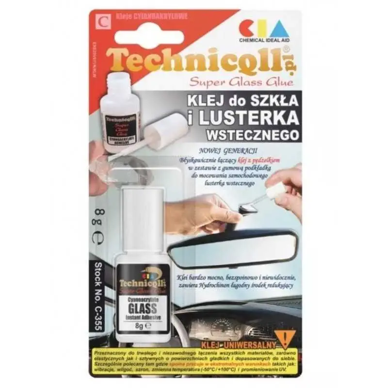 Nie przegap TECHNICQLL klej do szkła i lusterka wstecznego C-355 8g