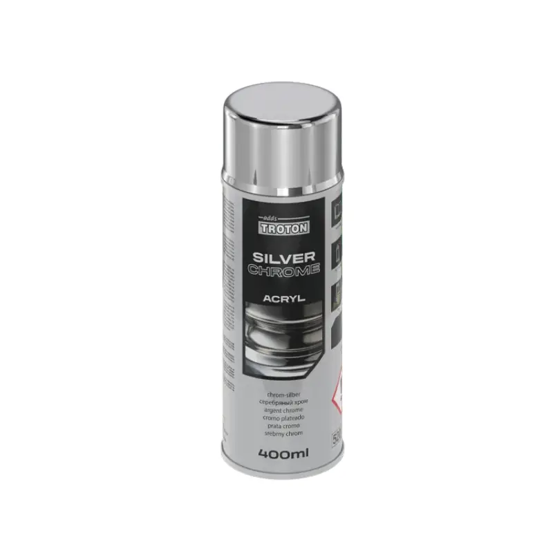 Tani TROTON Lakier akrylowy srebrny chrom spray 400ml szybkoschnący metaliczny