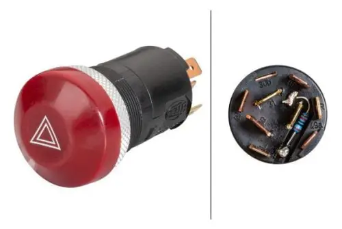 Bestseller Włącznik świateł awaryjnych, wciskany, 12V halogen z żarówką podświetlany