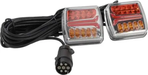 Wyjątkowa oferta Zestaw lamp LED tylnych, 12-24V z wtyczką 7-pin i przewodem 12.5 m Kramp