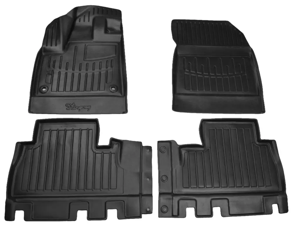 Darmowa dostawa Toyota ProAce City od 2019r. bez podłokietnika. / 4 el. - Dywaniki gumowe, korytkowe 3D, Stingray